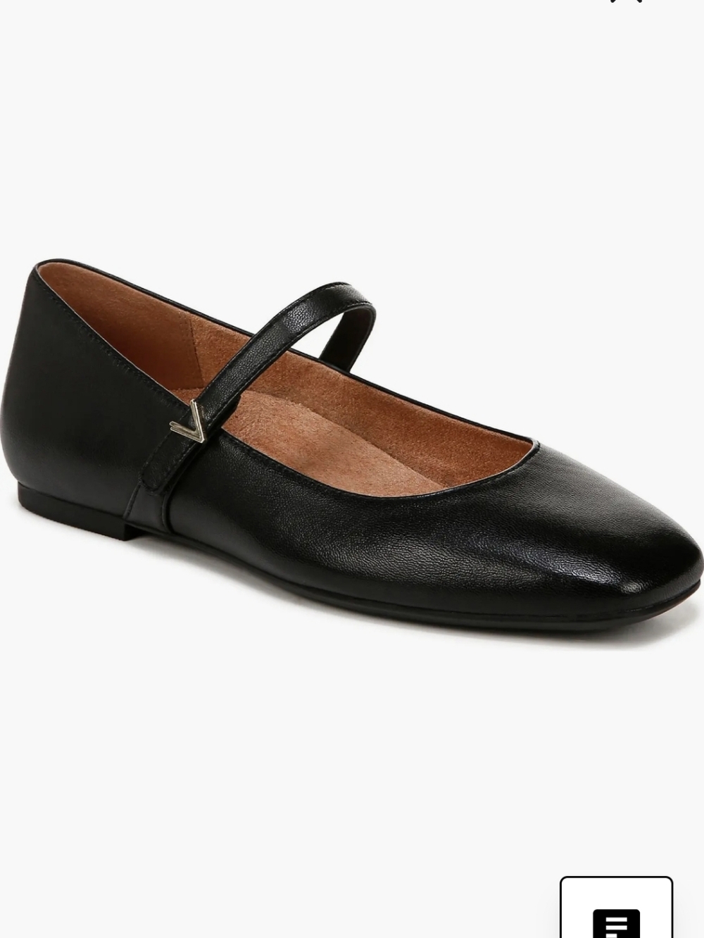 Vionic Alameda Leather Mary Jane Flat Slip-On Career Casual Black Size 8.5